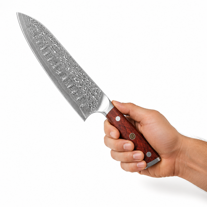 Obsidian Damascus Santoku Knife