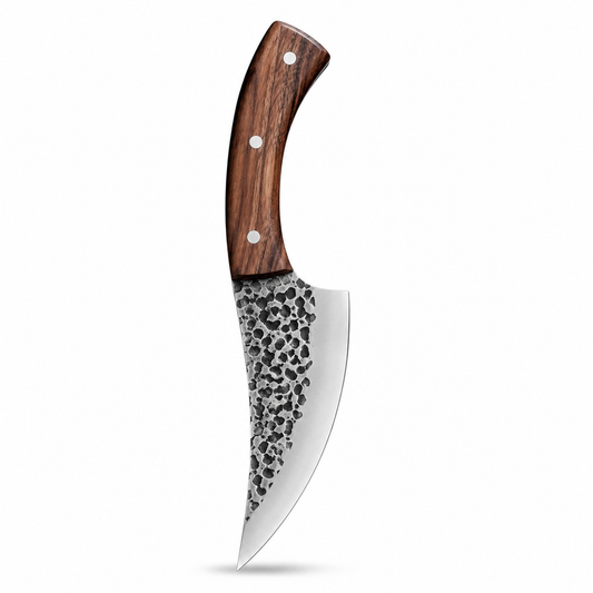 Razorback 5-inch boning knife with curved blade and natural sourwood handle