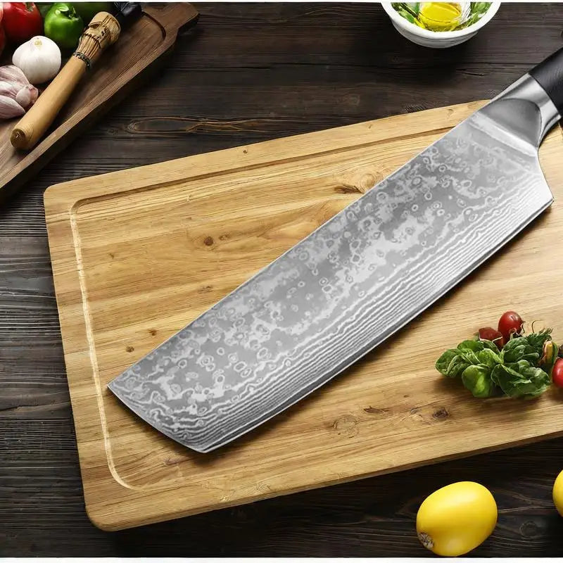 Damascus Nakiri Knife 7Inch Japanese Damascus 67 layers VG10 steel Knife Deboning Knife Slicing Ergonomic G10 HandleCleaver Tool
