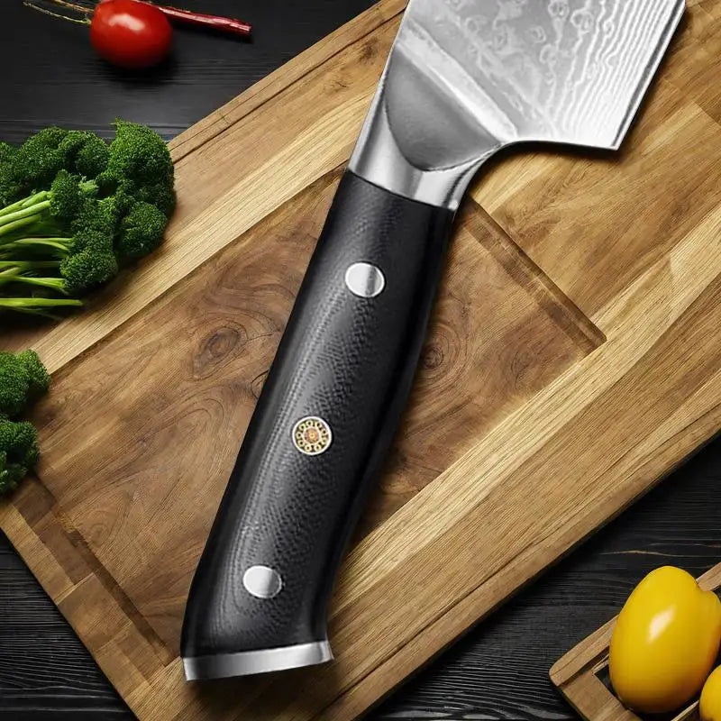 Damascus Nakiri Knife 7Inch Japanese Damascus 67 layers VG10 steel Knife Deboning Knife Slicing Ergonomic G10 HandleCleaver Tool