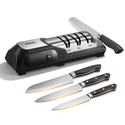 3-Stage Electric Knife Sharpener, 100% Diamond, 15° Precision Angle, for Home Kitchen