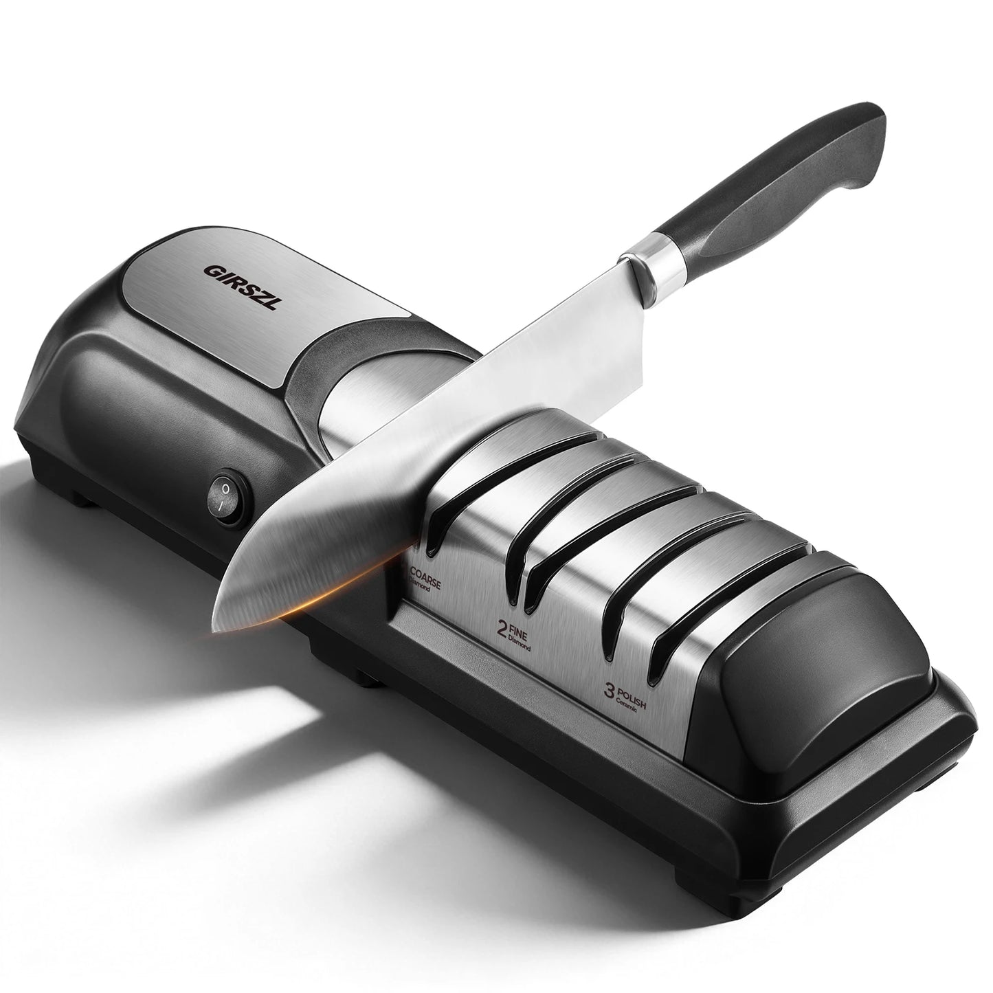 3-Stage Electric Knife Sharpener, 100% Diamond, 15° Precision Angle, for Home Kitchen