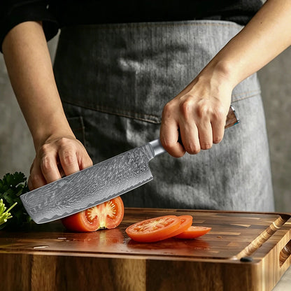 Japanese 7 inch Nakiri knife 67 Layer Damascus Steel  Kitchen Knives Vegetable Meat Sashimi chef knife with Abalone Handle