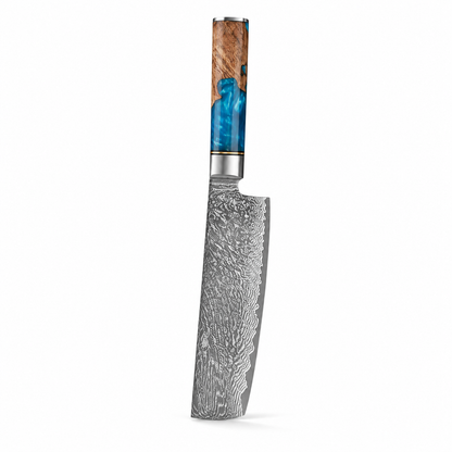 Tidewood 7-inch Nakiri knife with tall flat blade for vegetables